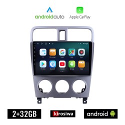 KIROSIWA SUBARU FORESTER (2002-2008) Android οθόνη αυτοκίνητου 2GB με GPS WI-FI (ηχοσύστημα αφής 9" ιντσών OEM Android Auto Apple Carplay Youtube Playstore MP3 USB Radio Bluetooth Mirrorlink εργοστασιακή, 4x60W, AUX)