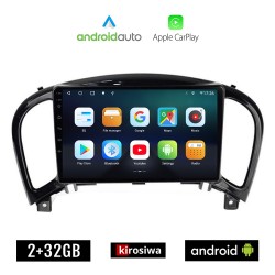 KIROSIWA NISSAN JUKE (μετά το 2009) Android οθόνη αυτοκίνητου 2GB με GPS WI-FI (ηχοσύστημα αφής 9" ιντσών OEM Android Auto Apple Carplay Youtube Playstore MP3 USB Radio Bluetooth Mirrorlink εργοστασιακή, 4x60W, AUX)