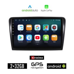 KIROSIWA SKODA SUPERB (2008 - 2015) Android οθόνη αυτοκίνητου 2GB με GPS WI-FI (ηχοσύστημα αφής 10" ιντσών Android Auto Apple Carplay Youtube Playstore MP3 USB Radio Bluetooth Mirrorlink εργοστασιακή, 4x60W, AUX)