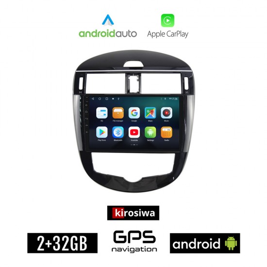 KIROSIWA NISSAN PULSAR (μετά το 2014) Android οθόνη αυτοκίνητου 2GB με GPS WI-FI (ηχοσύστημα αφής 9 ιντσών Android Auto Apple Carplay Youtube Playstore MP3 USB Radio Bluetooth Mirrorlink εργοστασιακή, 4x60W, AUX)