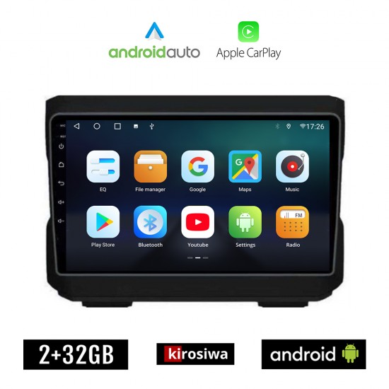 KIROSIWA JEEP GRAND CHEROKEE (2007-2011) Android οθόνη αυτοκίνητου 2GB με GPS WI-FI (ηχοσύστημα αφής 10 ιντσών OEM Android Auto Apple Carplay Youtube Playstore MP3 USB Radio Bluetooth Mirrorlink εργοστασιακή, 4x60W, AUX)
