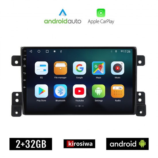 KIROSIWA SUZUKI GRAND VITARA (2005 - 2015) Android οθόνη αυτοκίνητου 2GB με GPS WI-FI (ηχοσύστημα αφής 9 ιντσών OEM Android Auto Apple Carplay Youtube Playstore MP3 USB Radio Bluetooth Mirrorlink εργοστασιακή, AUX, 4x60W)