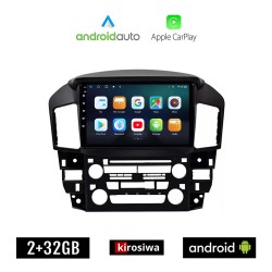 KIROSIWA LEXUS RX 300 (1998 - 2003) Android οθόνη αυτοκίνητου 2GB με GPS WI-FI (ηχοσύστημα αφής 9" ιντσών OEM Android Auto Apple Carplay Youtube Playstore MP3 USB Radio Bluetooth Mirrorlink εργοστασιακή, 4x60W, AUX)