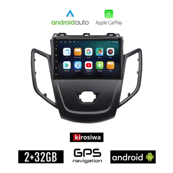 KIROSIWA FORD FIESTA (2008 - 2018) Android οθόνη αυτοκίνητου 2GB με GPS WI-FI (ηχοσύστημα αφής 7 ιντσών Android Auto Apple Carplay Youtube Playstore MP3 USB Radio Bluetooth Mirrorlink εργοστασιακή, 4x60W, AUX)