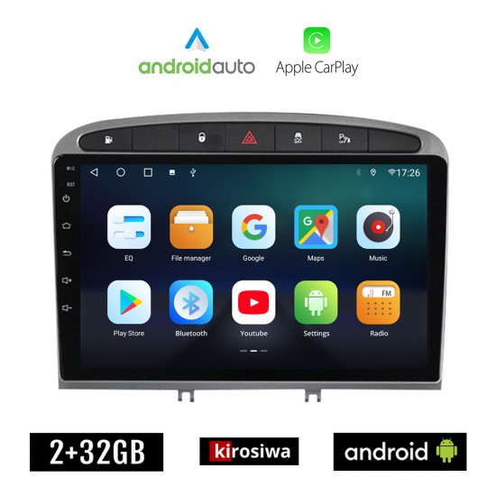 KIROSIWA PEUGEOT RCZ (2009 - 2015) Android οθόνη αυτοκίνητου 2GB με GPS WI-FI (ηχοσύστημα αφής 9 ιντσών OEM Android Auto Apple Carplay Youtube Playstore MP3 USB Radio Bluetooth Mirrorlink εργοστασιακή, 4x60W, AUX)