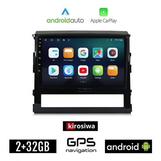 KIROSIWA TOYOTA LANDCRUISER (2016-2019) Android οθόνη αυτοκίνητου 2GB με GPS WI-FI (ηχοσύστημα αφής 9 ιντσών OEM Android Auto Apple Carplay Youtube Playstore MP3 USB Radio Bluetooth Mirrorlink εργοστασιακή, 4x60W, AUX)