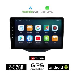 KIROSIWA CITROEN C1 (μετά το 2014) Android οθόνη αυτοκίνητου 2GB με GPS WI-FI (ηχοσύστημα αφής 9" ιντσών Android Auto Apple Carplay Youtube Playstore MP3 USB Radio Bluetooth Mirrorlink εργοστασιακή, 4x60W, AUX)