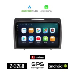 KIROSIWA MERCEDES SLK R171 (2004 - 2010) Android οθόνη αυτοκίνητου 2GB με GPS WI-FI (ηχοσύστημα αφής 9" ιντσών Android Auto Apple Carplay Youtube Playstore MP3 USB Radio Bluetooth Mirrorlink εργοστασιακή, 4x60W, Benz)
