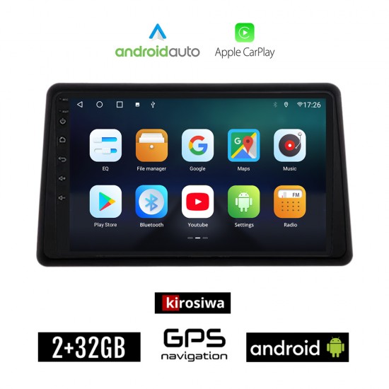 KIROSIWA RENAULT EXPRESS (μετά το 2020) Android οθόνη αυτοκίνητου 2GB με GPS WI-FI (ηχοσύστημα αφής 9 ιντσών Android Auto Apple Carplay Youtube Playstore MP3 USB Radio Bluetooth Mirrorlink εργοστασιακή, 4x60W, AUX)