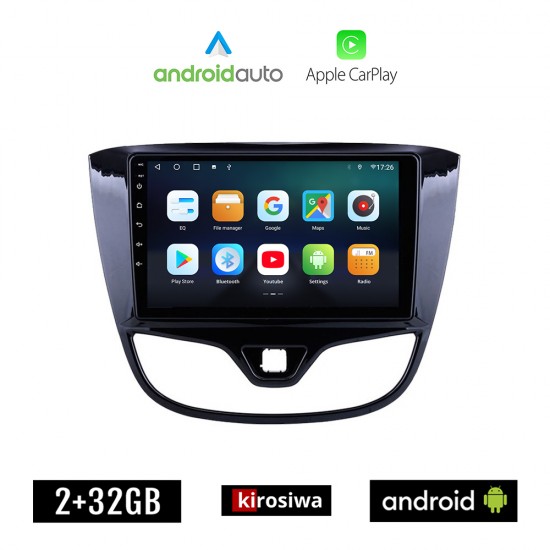 KIROSIWA OPEL KARL (2014 - 2019) Android οθόνη αυτοκίνητου 2GB με GPS WI-FI (ηχοσύστημα αφής 10 ιντσών OEM Android Auto Apple Carplay Youtube Playstore MP3 USB Radio Bluetooth Mirrorlink εργοστασιακή, 4x60W, AUX)