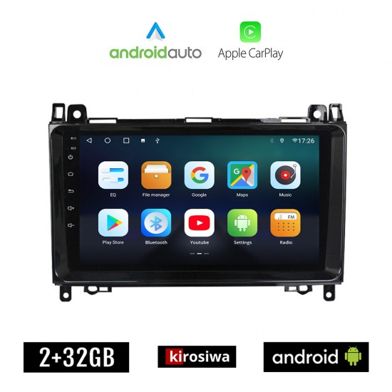 KIROSIWA MERCEDES SPRINTER - VITO - VIANO (2004-2019) Android οθόνη αυτοκίνητου 2GB με GPS WI-FI (ηχοσύστημα αφής 9 ιντσών OEM Android Auto Apple Carplay Youtube Playstore MP3 USB Bluetooth Mirrorlink εργοστασιακή 4x60W Benz)