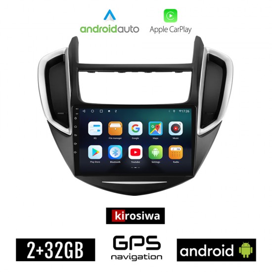 KIROSIWA CHEVROLET TRAX (2014 - 2022) Android οθόνη αυτοκίνητου 2GB με GPS WI-FI (ηχοσύστημα αφής 9 ιντσών OEM Android Auto Apple Carplay Youtube Playstore MP3 USB Radio Bluetooth Mirrorlink εργοστασιακή, 4x60W, AUX)