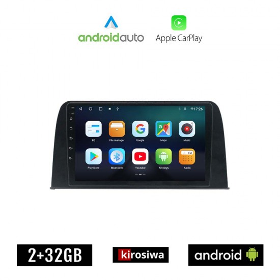 KIROSIWA HONDA CRV (μετά το 2017) Android οθόνη αυτοκίνητου 2GB με GPS WI-FI (ηχοσύστημα αφής 9 ιντσών OEM Android Auto Apple Carplay Youtube Playstore MP3 USB Radio Bluetooth Mirrorlink εργοστασιακή, 4x60W, AUX)