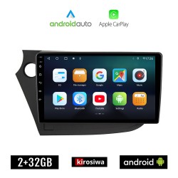 KIROSIWA HONDA INSIGHT (2009 - 2014) Android οθόνη αυτοκίνητου 2GB με GPS WI-FI (ηχοσύστημα αφής 9" ιντσών OEM Android Auto Apple Carplay Youtube Playstore MP3 USB Radio Bluetooth Mirrorlink εργοστασιακή, 4x60W, AUX)