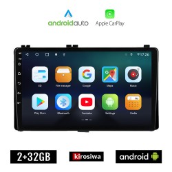 KIROSIWA TOYOTA COROLLA 2017-2019 Android οθόνη αυτοκίνητου 2GB με GPS WI-FI (ηχοσύστημα αφής 9" ιντσών OEM Android Auto Apple Carplay Youtube Playstore MP3 USB Radio Bluetooth Mirrorlink εργοστασιακή, 4x60W, AUX)