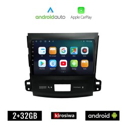KIROSIWA MITSUBISHI OUTLANDER (2006 - 2012) Android οθόνη αυτοκίνητου 2GB με GPS WI-FI (ηχοσύστημα αφής 9" ιντσών OEM Android Auto Apple Carplay Youtube Playstore MP3 USB Radio Bluetooth Mirrorlink εργοστασιακή, 4x60W, AUX)