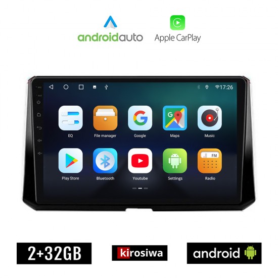 KIROSIWA TOYOTA COROLLA (μετά το 2019) Android οθόνη αυτοκίνητου 2GB με GPS WI-FI (ηχοσύστημα αφής 10 ιντσών OEM Android Auto Apple Carplay Youtube Playstore MP3 USB Radio Bluetooth Mirrorlink εργοστασιακή, AUX, 4 x 60W)
