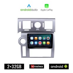 KIROSIWA HUMMER H2 (2008 - 2009) Android οθόνη αυτοκίνητου 2GB με GPS WI-FI (ηχοσύστημα αφής 9" ιντσών OEM Android Auto Apple Carplay Youtube Playstore MP3 USB Radio Bluetooth Mirrorlink εργοστασιακή, 4x60W, AUX, ασημί)