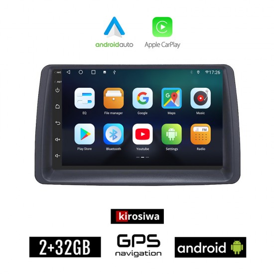 KIROSIWA FIAT PANDA (2003 - 2012) Android οθόνη αυτοκίνητου 2GB με GPS WI-FI (ηχοσύστημα αφής 7 ιντσών Android Auto Apple Carplay Youtube Playstore MP3 USB Radio Bluetooth Mirrorlink εργοστασιακή, 4x60W, AUX)