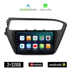 KIROSIWA HYUNDAI i20 (μετά το 2019) Android οθόνη αυτοκίνητου 2GB με GPS WI-FI (ηχοσύστημα αφής 9" ιντσών OEM Android Auto Apple Carplay Youtube Playstore MP3 USB Radio Bluetooth Mirrorlink εργοστασιακή, 4x60W, AUX)