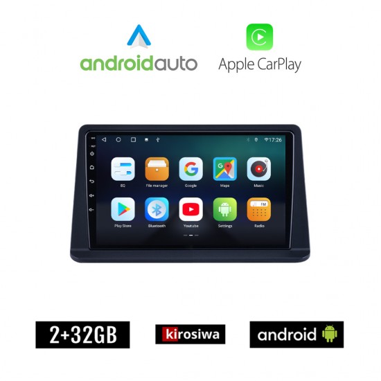 KIROSIWA MITSUBISHI PAJERO (1999-2006) Android οθόνη αυτοκίνητου 2GB με GPS WI-FI (ηχοσύστημα αφής 9 ιντσών OEM Android Auto Apple Carplay Youtube Playstore MP3 USB Radio Bluetooth Mirrorlink εργοστασιακή, 4x60W, AUX)
