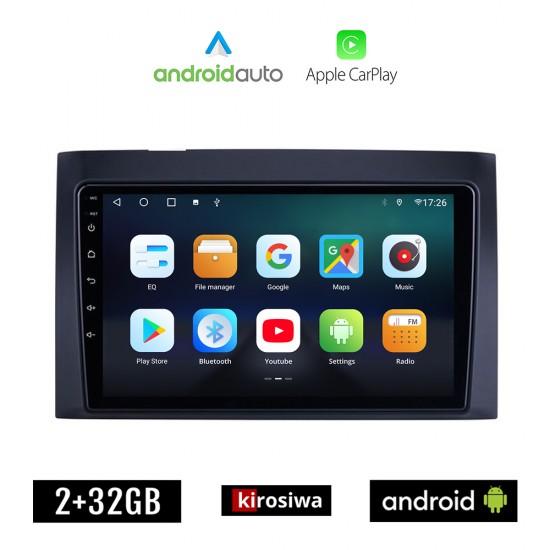 KIROSIWA ISUZU D-MAX (2003 - 2011) Android οθόνη αυτοκίνητου 2GB με GPS WI-FI (ηχοσύστημα αφής 9 ιντσών OEM Android Auto Apple Carplay Youtube Playstore MP3 USB Radio Bluetooth Mirrorlink εργοστασιακή, 4x60W, AUX)