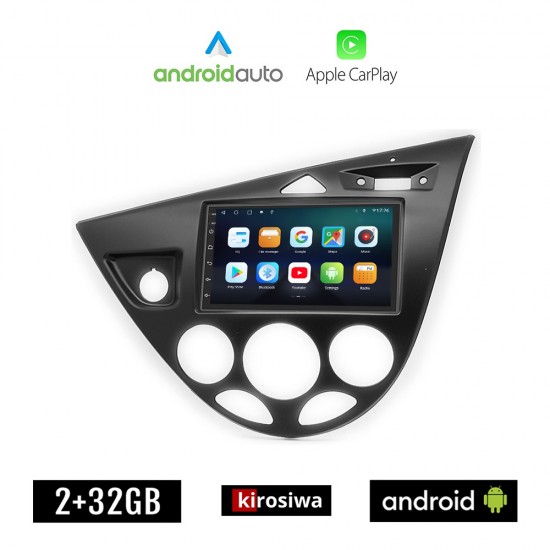 KIROSIWA FORD FOCUS (1998-2004) Android οθόνη αυτοκίνητου 2GB με GPS WI-FI (ηχοσύστημα αφής 7 ιντσών OEM Android Auto Apple Carplay Youtube Playstore MP3 USB Radio Bluetooth Mirrorlink εργοστασιακή, 4x60W, AUX)