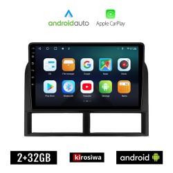 KIROSIWA JEEP GRAND CHEROKEE (1999-2004) Android οθόνη αυτοκίνητου 2GB με GPS WI-FI (ηχοσύστημα αφής 9" ιντσών OEM Android Auto Apple Carplay Youtube Playstore MP3 USB Radio Bluetooth Mirrorlink εργοστασιακή, 4x60W, AUX)
