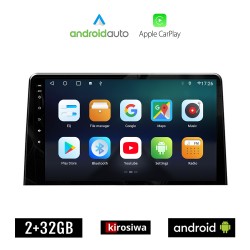 KIROSIWA PEUGEOT PARTNER (μετά το 2018) Android οθόνη αυτοκίνητου 2GB με GPS WI-FI (ηχοσύστημα αφής 10" ιντσών OEM Android Auto Apple Carplay Youtube Playstore MP3 USB Radio Bluetooth Mirrorlink εργοστασιακή, 4x60W, AUX)