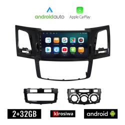 KIROSIWA TOYOTA HILUX (2006-2016) Android οθόνη αυτοκίνητου 2GB με GPS WI-FI ( TOYOTA ηχοσύστημα αφής 9" ιντσών OEM Android Auto Apple Carplay Youtube Playstore MP3 USB Radio Bluetooth Mirrorlink 4x60W εργοστασιακού τύπου)