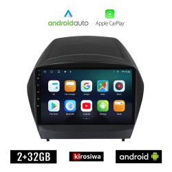 KIROSIWA HYUNDAI IX35 2010-2015 Android οθόνη αυτοκίνητου με GPS WI-FI 2GB (ηχοσύστημα αφής 9" ιντσών OEM Android Auto Apple Carplay Youtube Playstore MP3 USB Radio Bluetooth Mirrorlink εργοστασιακή, 4x60W, AUX)