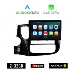 KIROSIWA MITSUBISHI OUTLANDER (μετά το 2013) Android οθόνη αυτοκίνητου 2GB με GPS WI-FI (ηχοσύστημα αφής 10" ιντσών OEM Android Auto Apple Carplay Youtube Playstore MP3 USB Radio Bluetooth Mirrorlink εργοστασιακή, 4x60W, AUX, μαύρο)