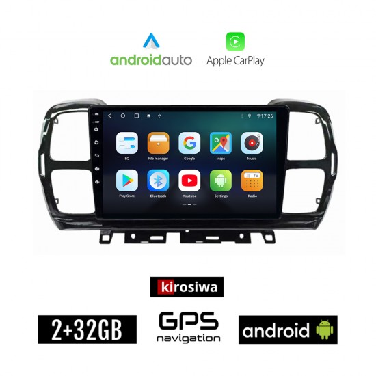 KIROSIWA CITROEN C5 AIRCROSS (2017 - 2021) Android οθόνη αυτοκίνητου 2GB με GPS WI-FI (ηχοσύστημα αφής 9 ιντσών Android Auto Apple Carplay Youtube Playstore MP3 USB Radio Bluetooth Mirrorlink εργοστασιακή, 4x60W, AUX)