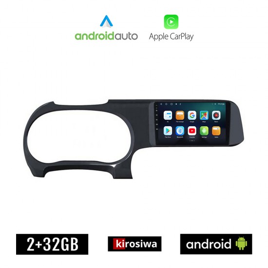 KIROSIWA HYUNDAI i10 (μετά το 2020) Android οθόνη αυτοκίνητου 2GB με GPS WI-FI (ηχοσύστημα αφής 9 ιντσών OEM Android Auto Apple Carplay Youtube Playstore MP3 USB Radio Bluetooth Mirrorlink εργοστασιακή, 4x60W, AUX)