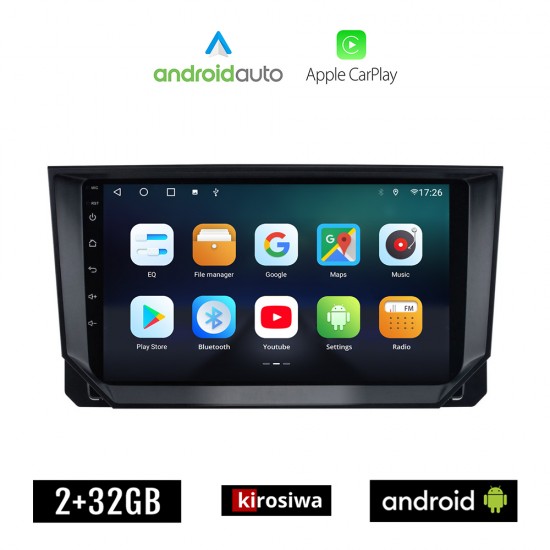 KIROSIWA SEAT ARONA (μετά το 2017) Android οθόνη αυτοκίνητου 2GB με GPS WI-FI (ηχοσύστημα αφής 9 ιντσών OEM Android Auto Apple Carplay Youtube Playstore MP3 USB Radio Bluetooth Mirrorlink εργοστασιακή, 4x60W, AUX)