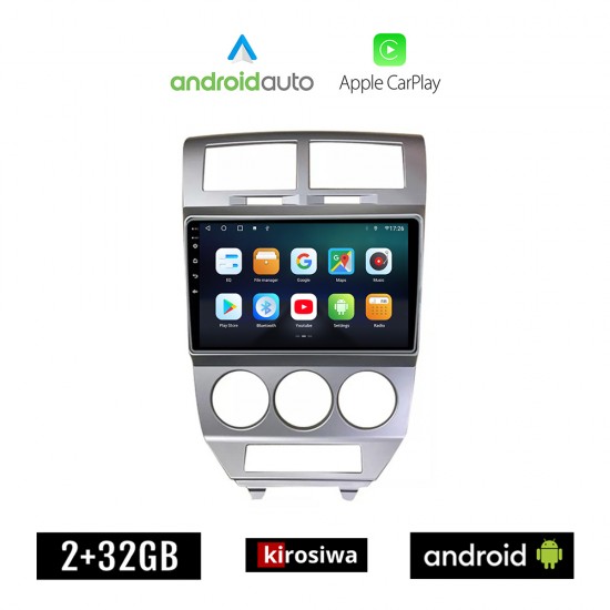 KIROSIWA DODGE CALIBER (2006 - 2012) Android οθόνη αυτοκίνητου 2GB με GPS WI-FI (ηχοσύστημα αφής 10 ιντσών OEM Android Auto Apple Carplay Youtube Playstore MP3 USB Radio Bluetooth Mirrorlink εργοστασιακή, 4x60W)