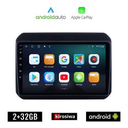 KIROSIWA SUZUKI IGNIS (μετά το 2016) Android οθόνη αυτοκίνητου 2GB με GPS WI-FI (ηχοσύστημα αφής 9" ιντσών OEM Android Auto Apple Carplay Youtube Playstore MP3 USB Radio Bluetooth Mirrorlink εργοστασιακή, AUX, 4x60W)