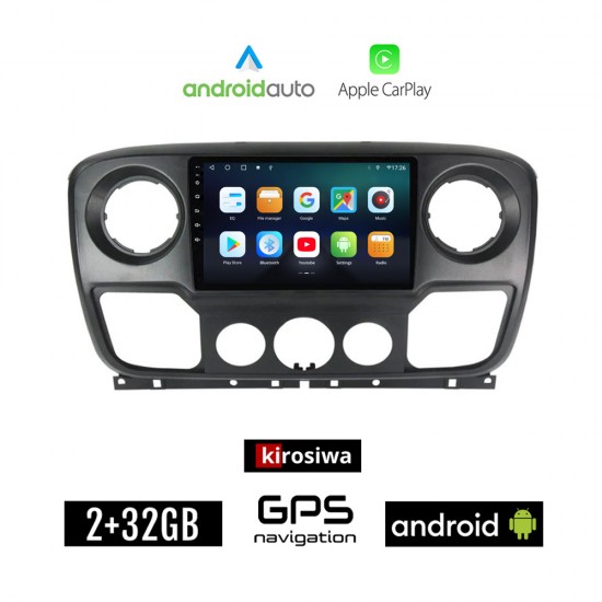 KIROSIWA NISSAN NV400 (2011-2020) Android οθόνη αυτοκίνητου 2GB με GPS WI-FI (ηχοσύστημα αφής 10 ιντσών Android Auto Apple Carplay Youtube Playstore MP3 USB Radio Bluetooth Mirrorlink εργοστασιακή, 4x60W)