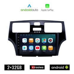 KIROSIWA LEXUS ES 300 (2001 - 2006) Android οθόνη αυτοκίνητου 2GB με GPS WI-FI (ηχοσύστημα αφής 9" ιντσών OEM Android Auto Apple Carplay Youtube Playstore MP3 USB Radio Bluetooth Mirrorlink εργοστασιακή, 4x60W, AUX)