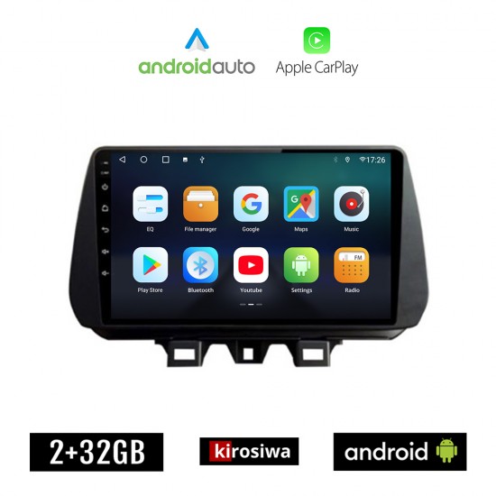KIROSIWA HYUNDAI TUCSON (μετά το 2019) Android οθόνη αυτοκίνητου 2GB με GPS WI-FI (ηχοσύστημα αφής 9 ιντσών OEM Android Auto Apple Carplay Youtube Playstore MP3 USB Radio Bluetooth Mirrorlink εργοστασιακή, 4x60W, AUX)