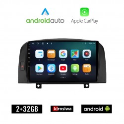 KIROSIWA HYUNDAI SONATA 2006-2009 Android οθόνη αυτοκίνητου 2GB με GPS WI-FI (ηχοσύστημα αφής 9" ιντσών OEM Android Auto Apple Carplay Youtube Playstore MP3 USB Radio Bluetooth Mirrorlink εργοστασιακή, 4x60W, AUX)