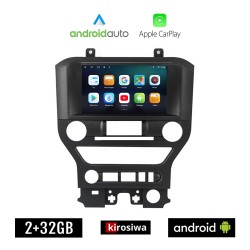 KIROSIWA FORD MUSTANG (2015 - 2020) Android οθόνη αυτοκίνητου 2GB με GPS WI-FI (ηχοσύστημα αφής 9" ιντσών OEM Android Auto Apple Carplay Youtube Playstore MP3 USB Radio Bluetooth Mirrorlink εργοστασιακή, 4x60W, AUX)