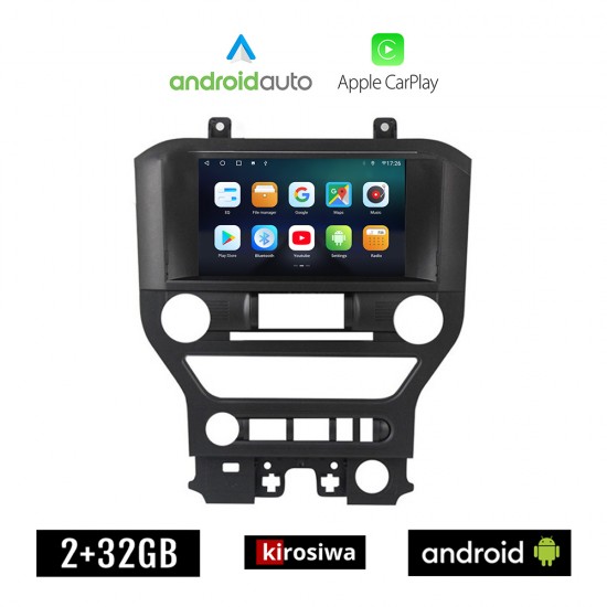 KIROSIWA FORD MUSTANG (2015 - 2020) Android οθόνη αυτοκίνητου 2GB με GPS WI-FI (ηχοσύστημα αφής 9 ιντσών OEM Android Auto Apple Carplay Youtube Playstore MP3 USB Radio Bluetooth Mirrorlink εργοστασιακή, 4x60W, AUX)