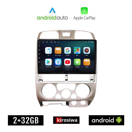 KIROSIWA ISUZU D-MAX 2002-2008 Android οθόνη αυτοκίνητου 2GB με GPS WI-FI (ηχοσύστημα αφής 9 ιντσών OEM Android Auto Apple Carplay Youtube Playstore MP3 USB Radio Bluetooth Mirrorlink εργοστασιακή, 4x60W, AUX)