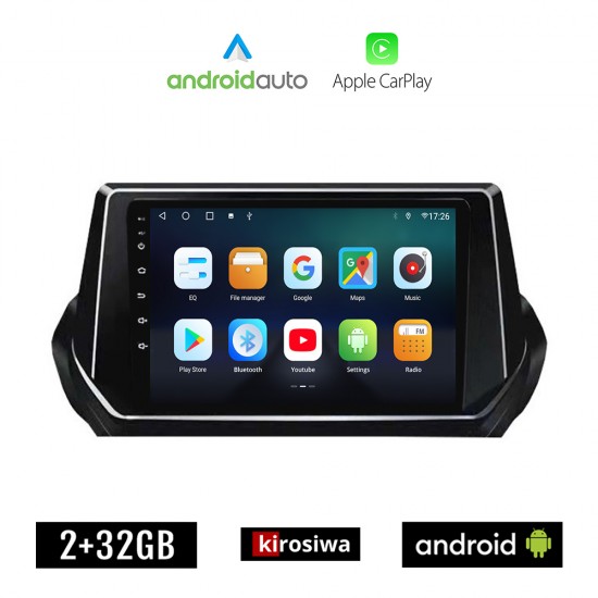 KIROSIWA PEUGEOT 208 - 2008 (μετά το 2020) Android οθόνη αυτοκίνητου 2GB με GPS WI-FI (ηχοσύστημα αφής 9 ιντσών OEM Android Auto Apple Carplay Youtube Playstore MP3 USB Radio Bluetooth Mirrorlink εργοστασιακή, 4x60W, AUX)