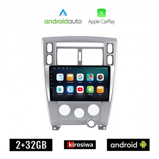 KIROSIWA HYUNDAI TUCSON (2004 - 2010) A/C Android οθόνη αυτοκίνητου 2GB με GPS WI-FI (ηχοσύστημα αφής 10 ιντσών OEM Android Auto Apple Carplay Youtube Playstore MP3 USB Radio Bluetooth Mirrorlink εργοστασιακή, 4x60W, AUX)