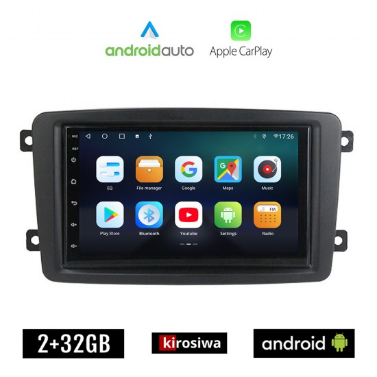 KIROSIWA MERCEDES C (W203) 1999-2004 Android οθόνη αυτοκίνητου 2GB με GPS WI-FI (ηχοσύστημα αφής 9 ιντσών OEM Android Auto Apple Carplay Youtube Playstore MP3 USB Radio Bluetooth Mirrorlink εργοστασιακή, 4x60W, Benz)