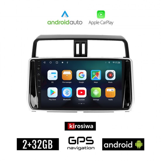 KIROSIWA TOYOTA LANDCRUISER (μετά το 2019) Android οθόνη αυτοκίνητου 2GB με GPS WI-FI (ηχοσύστημα αφής 10 ιντσών Android Auto Apple Carplay Youtube Playstore MP3 USB Radio Bluetooth Mirrorlink εργοστασιακή, 4x60W)