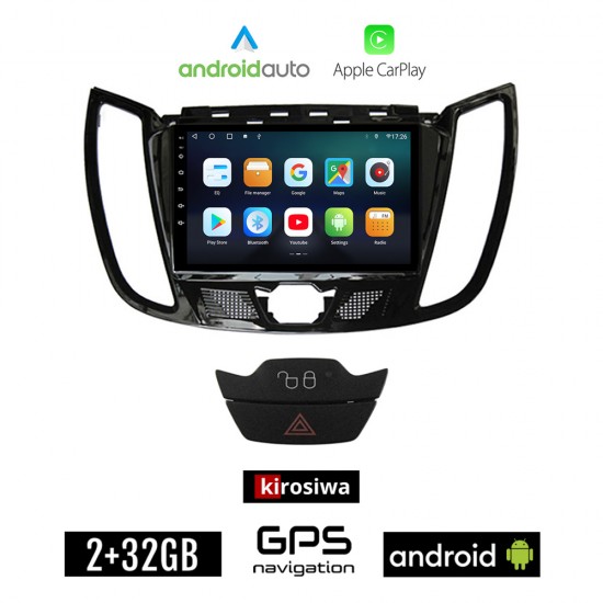 KIROSIWA FORD KUGA (2010 - 2019) Android οθόνη αυτοκίνητου 2GB με GPS WI-FI (ηχοσύστημα αφής 7 ιντσών Android Auto Apple Carplay Youtube Playstore MP3 USB Radio Bluetooth Mirrorlink εργοστασιακή, 4x60W, AUX)