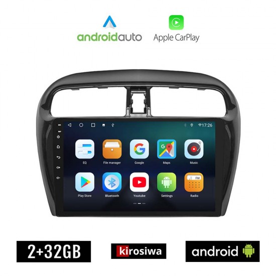 KIROSIWA MITSUBISHI SPACE STAR (μετά το 2020) Android οθόνη αυτοκίνητου 2GB με GPS WI-FI (ηχοσύστημα αφής 9 ιντσών Android Auto Apple Carplay Youtube Playstore MP3 USB Radio Bluetooth Mirrorlink SPACESTAR εργοστασιακή, 4x60W, AUX)